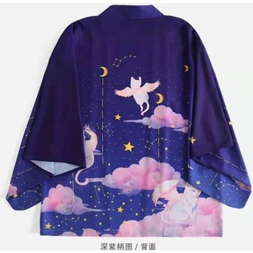 Japanese Style Aduit Haori Cardigan Classic Anime Cosplay Costume Loose Unisex Samurai Blouse Vintage Cartoon Kimono Yukata Tops