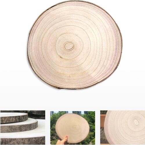 1Pcs Large Raw Wood Chip Round Handmade DIY Annual Ring Solid Wood Paulownia Wood Chip Painting Material Home Photography