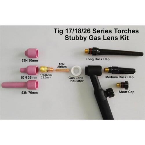 21pcs TIG Welding Torch Stubby Gas Lens Kit Cup Collet Body Nozzle for WP 17/18/26 Welding Machine Accessories