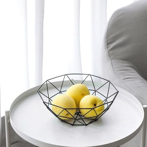 1Pc Kitchen Basket Container Bowl Metal Wire Basket Kitchen Drain Rack Fruit Vegetable Storage Holder Snack Tray Storage Bowl