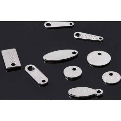 Stainless steel tail chain tag small pendant diy stainless steel small tag jewelry pendant hair accessories necklace bracelet