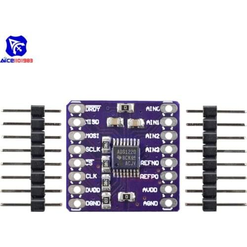 Diymore CJMCU1220 ADS1220 I2C Low Power 24 Bit Analog to Digital Converter Module with Pin