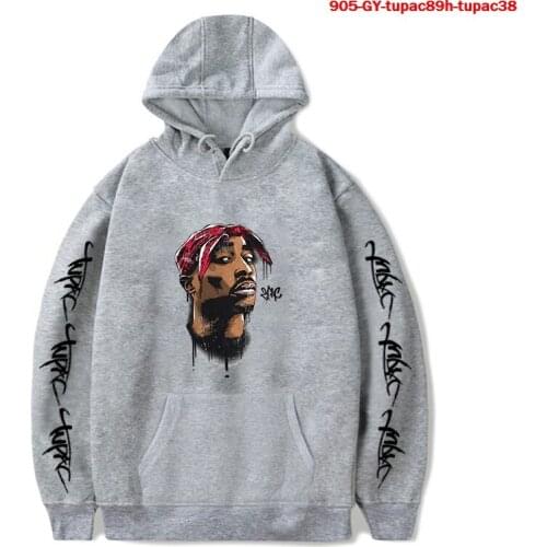 Men Clothing Tupac Print Sweatshirt Sweat Oversize Casual Sweatshirt Men Winter Hoody Coat Dropshipping Hooded Sudaderas Hombre