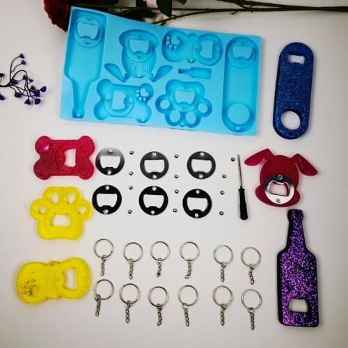 Bottle Opener Resin Mold Kit Epoxy Resin Jewelry Casting Mold Suitable for Wine Bottle Opener Diy Craft Production