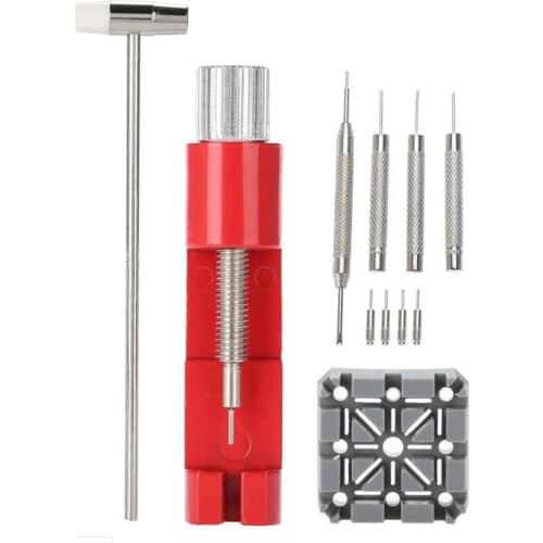 11Pcs Watch Repair Tools Kit Set Portable Watch Band Link Remover Spring Bar Pins Punch Pin Pusher Repair Tool Kit
