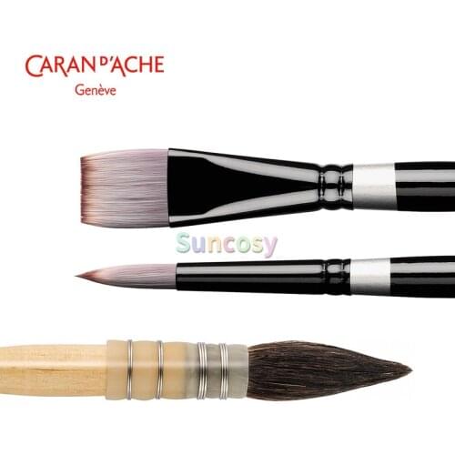 CARAN D'ACHE Watercolor Gouache Acrylic Paint Brush, Imported Premium Artist Quality Painting Brush