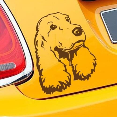 12.6*16CM Styling Lovely Cocker Spaniel Dog Bumper Decal Jdm Sticker Waterproof Windows Accessories