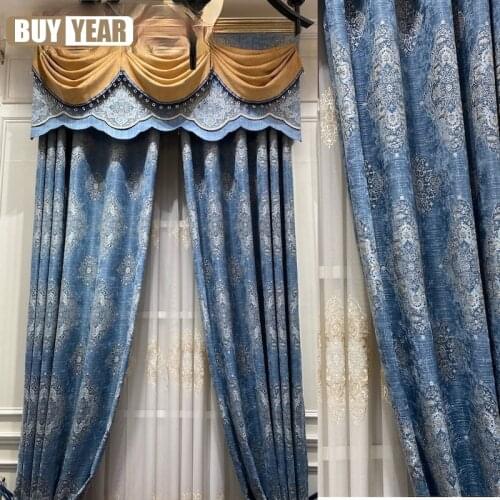 2021 New European Style Chenille Curtain Sofa Release Damascus Thickening Living Room Bedroom Finished Product Customization