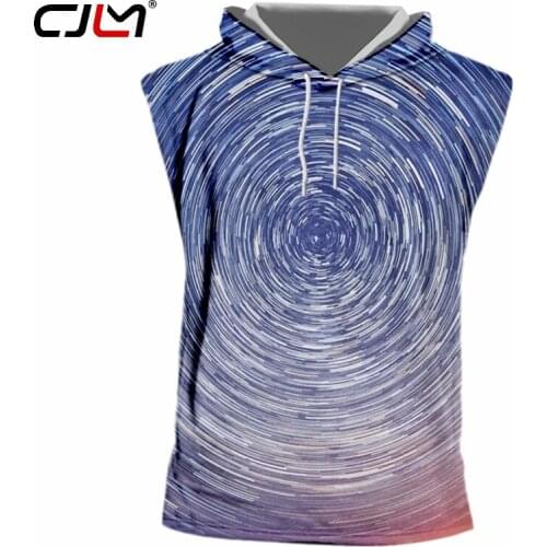 CJLM Man New Popular Colored Vortex Hooded Tank Top 3D Full Printed Mens Starry Sky Vest Large Size TankTop Recommend