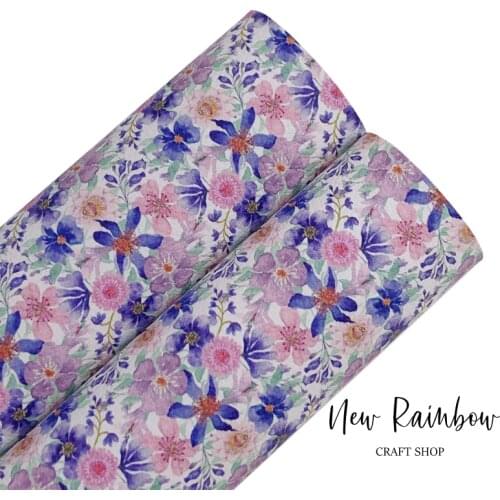 New Rainbow 30x22cm/A4 Hellow Autumn Printed Soft Litchi Faux Pu Leather Sheet for Making Bows, Bags, DIY Crafts