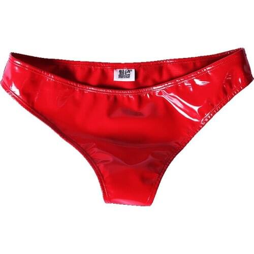 New PVC Leather Plus Size Women Sexy Panties Women Lingerie PU Latex Women Briefs Underwear Lingrie Wetlook Mini Tanga Shorts