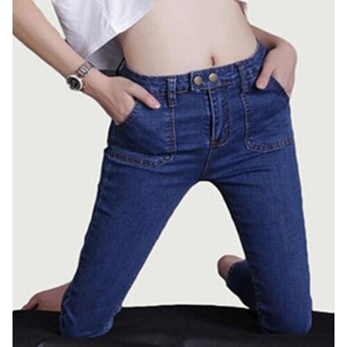 Wholesale woman pencil pants casual sexy denim jeans stretch skinny high waist trousers long fashion spring pantalones DL1778