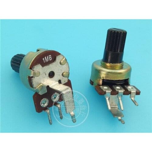 Original new 100% RK1213N horizontal single potentiometer B2K B33K B100K B1M handle length 10MM fancy shaft (SWITCH)