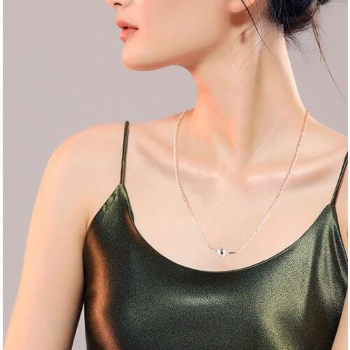 Essence Necklace 925 Sterling Silver Jewelry Beaded Chain Necklaces for women Men gift free shipping N009