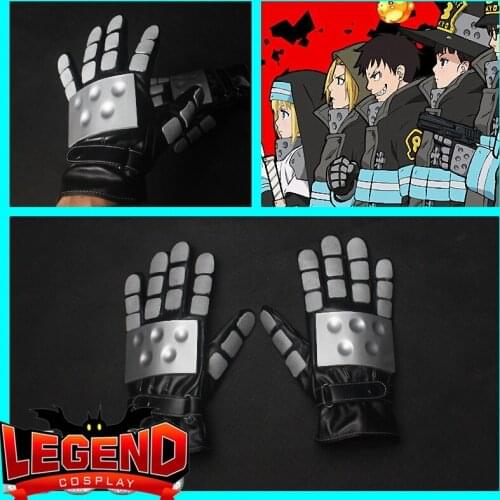 Anime Fire Force Shinra Kusakabe cosplay gloves team clothes gloves props accessories