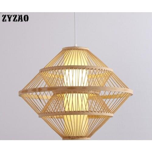 Bamboo Carving Rattan Pendant Lights Creative Restaurant Bar Hotel Teahouse Hanglamp Living Room Dining Room E27 Pendant Lamps