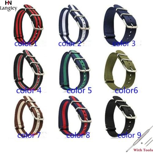 18mm 20mm Nylon Watchband For Men Women Wristwatch Canvas Breathable Sports Straps With Tools Watch Accessories