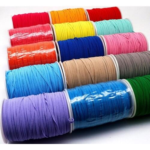 5m/3mm Color Elastic Band Nylon High Elasticity Household Clothing Sewing Accessories Craft DIY Hand-stitched Rubber Mask Rope