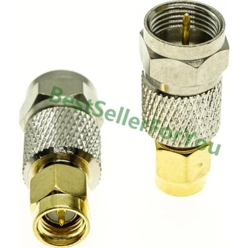 F Male Plug To SMA Connector Male Plug Straight Adapter Coaxial RF Connector Converter