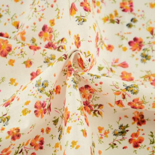 Booksew Sewing Cloth Textile 100% Cotton Fabric Dye Orange Flowers Designs Telas De Algodon Para Patchwork Ankara Fabric Tissu