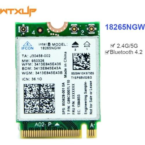 Tri-Band Wireless-AC 18265 wifi Adapter 2.4G/5G BT 4.2 For Intel 18265NGW Bluetooth 4.2 WIFI Module 867Mbps Wireless Card