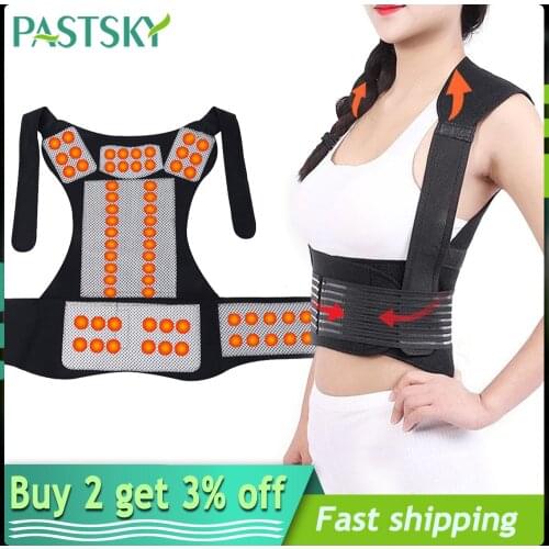 Tourmaline Self-heating Back Support Magnets Therapy Waist Brace Belt Posture Corrector Spine Shoulder Lumbar Posture Correction