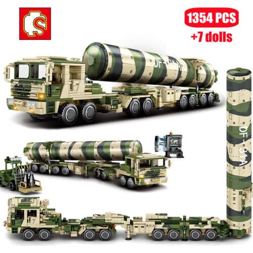 SEMBO Military Creator DF-31 Intercontinental Ballistic Missile Building Blocks Technical Soldier Truck Bricks DIY Toys For Boys