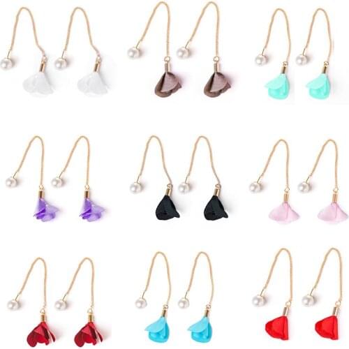 MISANANRYNE Fashion Brincos Earrings Imitation Pearl Flower Crystal Flower Tassel Geometry Dangle Earrings For Women Jewelry