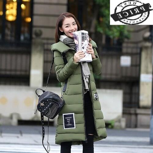 Winter 2021 New Jacket Plus Size Slim Long Thick Cotton Padded Coat Korean Fashion Hat Hooded Tops Chaqueta Mujer LWLaaa