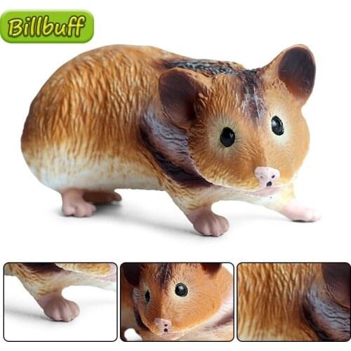 10cm Simulation Wild Animals PVC Hamster Models Action Figures Collection Miniature Cognition Educational Toys for children Gift