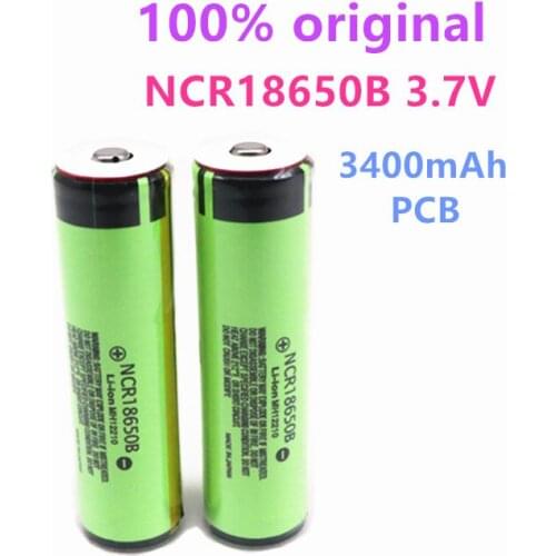 100% Original 18650 battery 3.7v PCB battery For NCR18650B 3400mAh 3.7V Li-ion Rechargeable battery PCB Protected+Free Shopping
