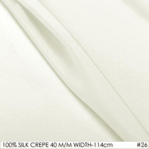 100%Silk CREPE DE CHINE 114cm width 40mm Natural Silk Fabric Heavy Silk Formal Suit Fashion Fabric Pure Silk Dark Natural White