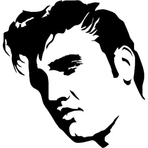 12.4cm*12.9cm Elvis Presley Fashion Stickers Decals Car-Styling Decor Vinyl Black/Silver S3-6891