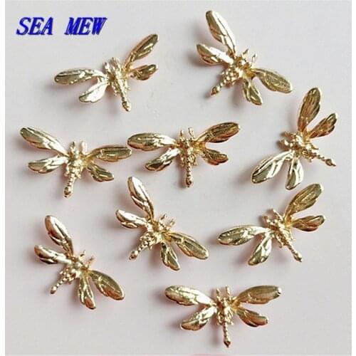 20 PCS 14*26mm Metal Alloy KC Gold Dragonfly DIY Hand-made Material For Jewelry Making