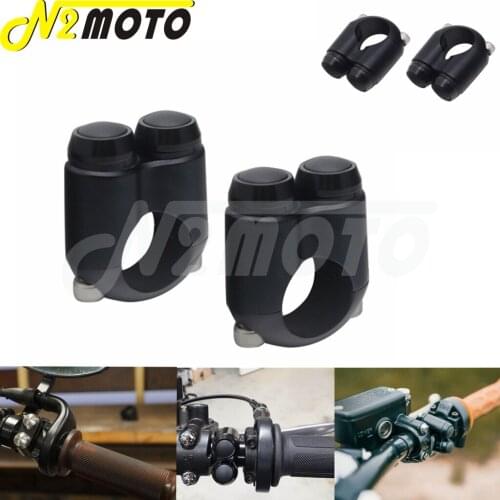 2X Motorcycle 1" 7/8" Handlebar Switch For Motorcycle Bike Cafe Racer 22mm/25mm Custom Switch Gear Housing Dual Momentary Button