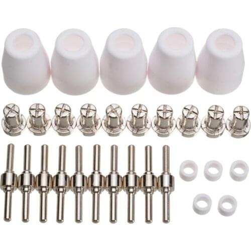 30pcs/set LG-40 PT-31 Plasma Cutter Consumables Extended Nickel-Plated for CUT40 312 Plasma Cutting Torch Accessories