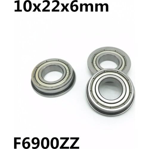 50Pcs F6900ZZ 10x22x6 mm Flange Bearings Deep Groove Ball Bearing High Quality F6900