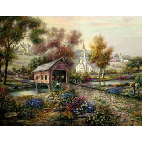 Free shipping Mediterranean farm garden landscape oil painting canvas prints printed on canvas wall art decoration picture