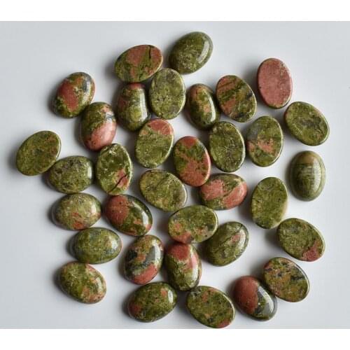 2020 Fashion good quality natural flower green stone Oval CAB CABOCHON jewelry beads 13x18mm wholesale 50pcs/lot free shipping