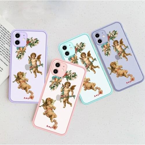 Angels Aesthetic Aesthetics Phone Case Cover for IPhone 12 11 Pro MAX 6 7 8 PLUS X XS XR MAX Soft Bumper Matte Phone Cover Coque