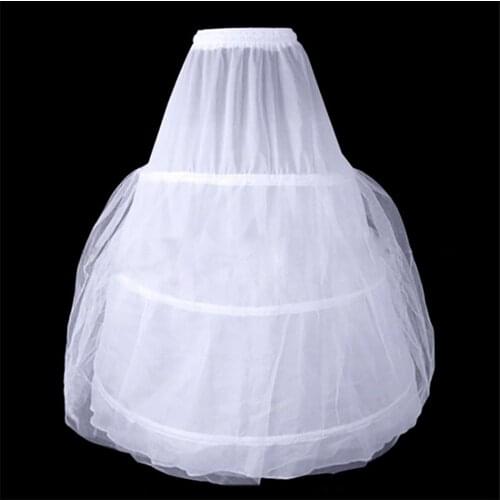 HONGFUYU White 3 Hoops Petticoat Crinoline Slip Underskirt For Wedding Dress Bridal Gown In Stock 2021
