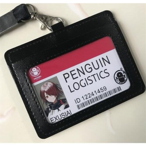 Arknights Exusiai Texas Cosplay Leather Case ID Cards Student Card Holder Driving Wallets Holder Bank Card Case Bag Pendant Xmas