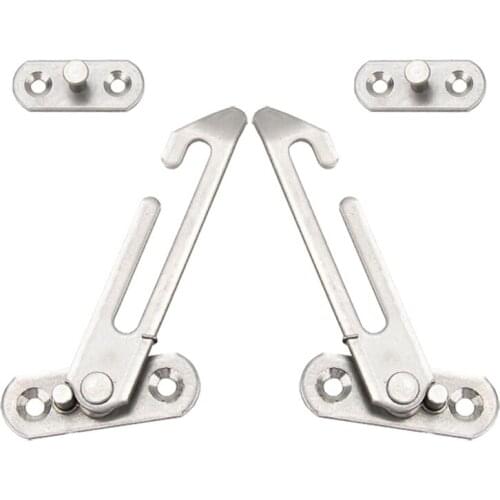 Left Window Wind Brace Hinge Glass Stopper Stainless Steel Safety Lock Buckle Sliding Door Bracket Strut Locator Hardware Part