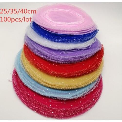 100pcs Diameter 25cm/35cm/40cm Round Drawstring Organza Jewelry Bags Jewellery Bag Jewelry Pouches Jewelry Packaging Display Bag