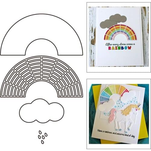 2021 New Stripe Rainbow Cloud Raindrop Metal Cutting Dies For DIY Craft Making Greeting Card Album Scrapbooking No Clear Stamps