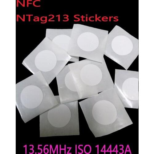 50pcs/Lot Ntag213 NFC TAG Sticker 13.56MHz ISO14443A Ntag 213 NFC Sticker Universal Lable RFID Tag for all NFC enabled phones