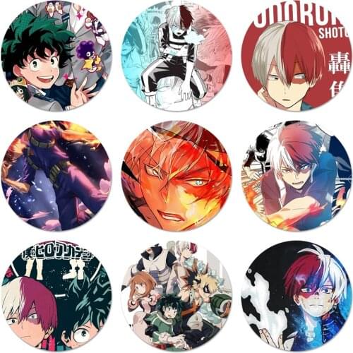 My Hero Academia Todoroki Badge Brooch Pin Accessories For Clothes Backpack Decoration gift 58mm