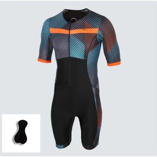 Men Short sleeve Cycling Jersey Triathlon Suit, Mens Short sleeve Triathlon Jumpsuit Running Swimming and Cycling Skin Suit wear