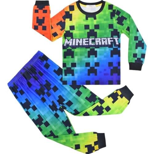 2021 autumn new big childrens long-sleeved home service suit boy who is undercover cartoon printed pullover pajamas two-piece