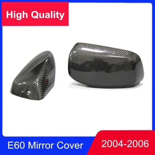 A Pair Original Style For BMW 5 Series E60 2004-2006 Real Carbon Fiber Rear View Side Mirror Caps Cover Wing
